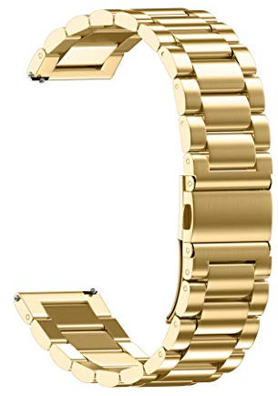 Rameng Uhrenarmband, 22/20/18/16/14°mm, Magnetverschluss mit Schnalle, Milanaise, Edelstahl, für Smartwatch und klassische Armbanduhren, gold, 18mm