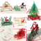 coohom 3D Weihnachten Karte mit Umschlag Set von 8– handgefertigt Papier Craft Pop Up Grußkarte für neue Jahr Geschenk – Xmas Baum, Schneemann, Rentier und Glöckchen