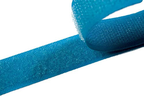 Klettband zum Nähen Mittelblau (23), 4 Meter, 20mm breit Flausch & Haken
