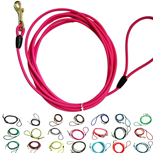 bio-leine Schleppleine aus runder Biothane | 3-20 Meter Länge | 20 Farben, Ø 6 mm, für kleine und große Hunde, schmutz- und Wasserabweisende Hundeleine Schleppleinen, 10 Meter - Magenta