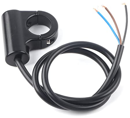 Interruptor del manillar de la motocicleta Interruptor de montaje del manillar para bicicleta de 22 mm Botón pulsador del manillar ATV Faros delanteros de freno Luces antiniebla ENCENDIDO/APAGADO(B)