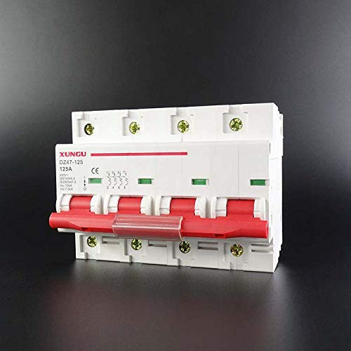 SUNER-EUR Interrupteur à air DZ47 4P 80A 100A 125A 3P + N 380V disjoncteur triphasé à Quatre Fils Ouvert 4p 80A