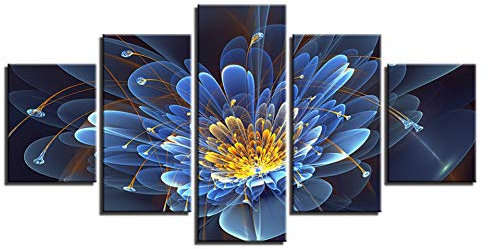 XSHUHANP Kunstdrucke Auf Leinwand Gemälde Wandkunst Rahmen 5 Stücke Schöne Traumhafte Veilchen Blumen Poster Abstrakte Bilder Wohnzimmer Wohnkultur