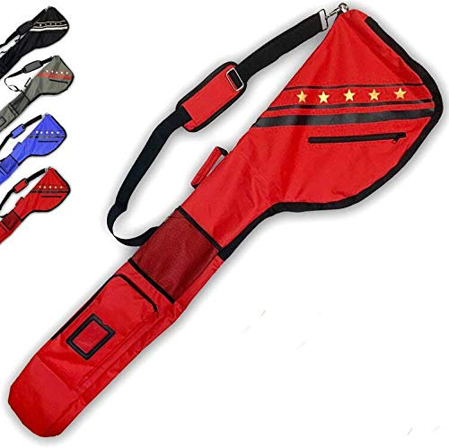 Golf Sunday Carry Bag for Men Women Lightweight Driving Range Zippered Waterproof, Golf Club Carry Case Travel Bag 49 Holds Up to 10 Clubs Portable Foldable (Red)