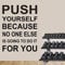 Gym Wandtattoo Push Yourself Motivation Fitness Zitat Vinyl Aufkleber Dekoration Abnehmbare Wandkunst Wandbild Gym Home Schlafzimmer 76X57Cm