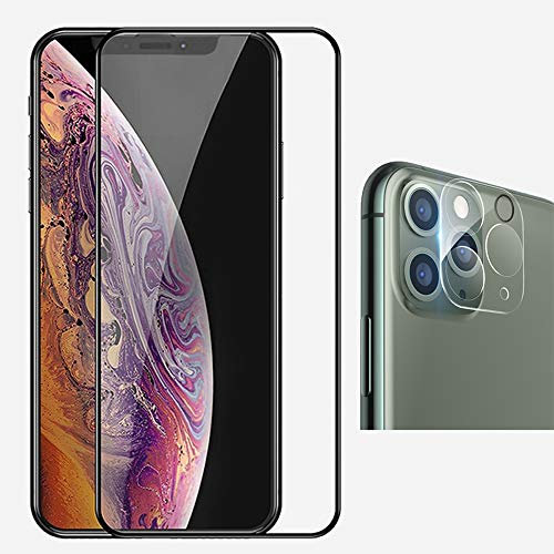 Lobwerk 2 en 1 Cristal protector de pantalla + cristal para cámara trasera para Apple iPhone 11 6.1/Pro/Max Protector de pantalla