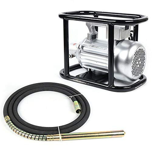 Vibratore Calcestruzzo Elettrico, Vibratore per Cemento Portatile 1500W, con asta Vibrante 6M, per la Costruzione in Calcestruzzo di Strade, Tunnel, Ponti, Case