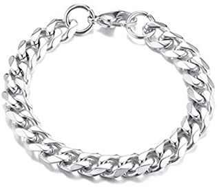 Mesnt Schmuck Armband Edelstahl, Titan-Ketten-Kettenarmband für Herren Damen