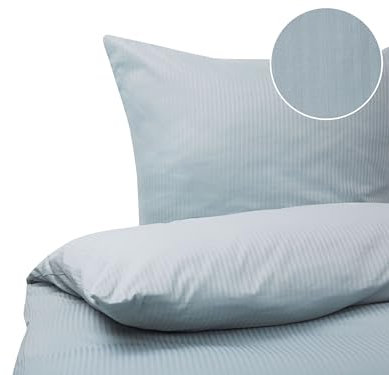 Bettwäsche Set grau 3-teilig Komfortgröße 220x240 cm mit Knöpfen Avondale