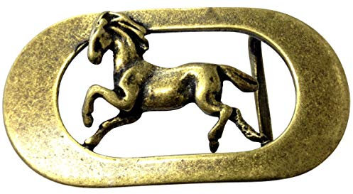 BELTINGER Gürtelschnalle Pferd 3,0 cm | Buckle Wechselschließe Gürtelschließe 30mm Massiv | Für Wechselgürtel bis zu 3cm Breite | Altmessing
