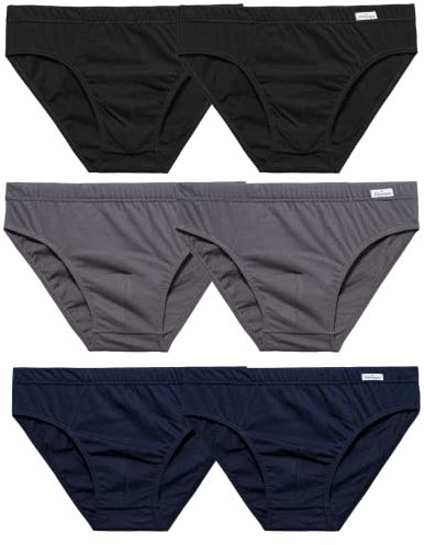 SNELLY Mutande Uomo Slip 100% Cotone Pacco da 6-9-12 Pezzi Bianco o Colori Assortiti (Nero, Blu, Grigio) con Fianco Basso ed Elastico Interno U311C Intimo Pratico Comodo e di Marca