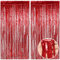 O-Kinee Lametta Vorhänge Rot Glitzer, 2 Stück Metallische Glitzervorhang Fringe 1m x 2m, Glitzer Tinsel Curtain, Folienfransen Vorhang für Weihnachtsbaum Geburtstage Festivals Party ​Bühnendekor