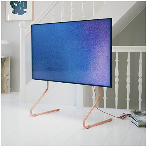 Pedestal Sway | Soporte TV Suelo para Pantalla de 40 a 70 Pulgadas | Muebles TV Salon VESA | Mueble Television de Diseño Danés | Modern TV and Monitor Stand (Rosa)