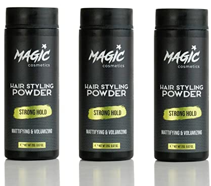 MAGIC COSMETICS Hair Powder Men | Unisex Root Hair Styling Powder | Matt Look | Anti-Gravity Powder Styler | Unsichtbare Textur | Sofortiges Volumen und Wurzelschub | Alle Haartypen | (60 g, 3er Pack)
