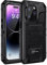 seacosmo iPhone 14 Pro Max Case, IP68 Waterproof Shockproof Tough Armour Heavy Duty Metal Case with Built-in Screen Protector, Full Body Sealed Protective Cover for - Black