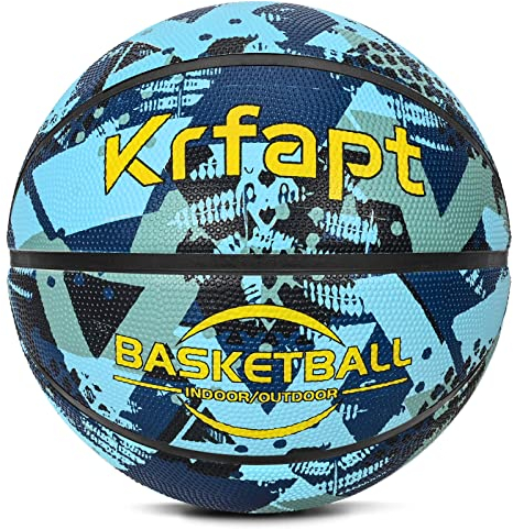 Krfapt Kinder Mini Basketball Größe #5 ideal auf die Jugend Kinderhände für Ausbildung weicher Basketball mit griffiger Oberfläche (Blau, 5)