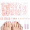 Kiiwah 120 Pièces Faux Ongles d'Orteil, Faux Orteil Ongles Pieds à Couverture Complète French Capsule Ongle Pied pour Manucure, 12 Tailles