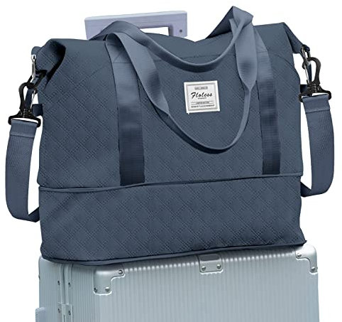 Reisetasche Damen Sporttasche 40x20x25 Ryanair Handgepäck Tasche Weekender Bag Schwimmtasche Wasserdicht Travel Bag Duffle Bag Fitnesstasche Trainingstasche Frauen für Reise Gym,B9-Graublau