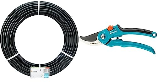 Gardena Micro-Drip-System Verlegerohr: Zentrale Versorgungsleitung, 13 mm, 50 m & Gartenschere B/S-M: Stabile Rebenschere mit Bypass-Schneide für Pflanzen und frisches Holz bis 22 mm Durchmesser