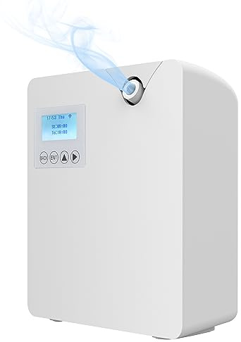 Kaltvernebelung Aroma Diffuser für Wasserlose Ätherische Öle, Bluetooth- und WLAN-Aromatherapie-Diffusor, professioneller wasserloser Diffusor für ätherische Öle 300 ml, für Große Räume (Weiß)