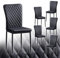 JaHECOME 6er Set Esszimmerstühle mit Kunstleder-Bezug, hoher Rückenlehne, Gitter Leichtbau Design, Essstuhl mit Metallbeine, für Esszimmer Küche Wohnzimmer (6, PU Schwarz)