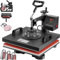 ZUMAHA MáQuina De Prensado En Caliente 8 En 1 MáQuina De SublimacióN Profesional ImpresióN De Camisetas Abatibles De 15 X 12 Transferencia De Calor MáQuina De Prensado En Caliente Digital