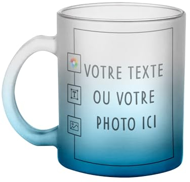Fabulous Tazza in vetro blu, personalizzabile con la tua immagine e testo