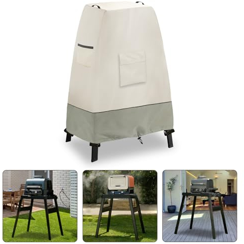 Sobana Wasserdichte Abdeckung für Ninja Outdoor-Pizzaofen OO101 auf seinem Ständer, robuste 600D-Abdeckung für Ninja Smoker Grill OG701/OG751, Woodfire Pro XL Outdoor Grill OG951 (Beige)
