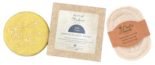 Meißner Tremonia - 95g festes Shampoo - 2in1 Shampoo & Duschnugget mit Jojoba- und Kokosöl - Haarseife für intensive Pflege - festes Schampoo für Kopf und Körper - Made in Dortmund - Dark Limes