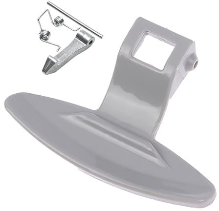 Poignée de Porte pour Lave-Linge - Installation Facile et Rapide - Compatible avec Divers Modèles de Portes Murales - Résistante et Durable - Gris - Lot de 1