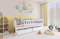Muebles Slavic Kinderbett Bambi 90 x 200 cm, Kinderbett mit Geländer, Kinderbett mit Schubladen, Weiß, Kiefernholz (ohne Matratze)