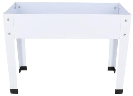 Rivanto® Hochbeet Metall weiß S 62 x 29 x 45 cm Hochbett Balkon Hochbett für Garten Blumenbeet