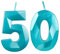 Teal Blue 50th Birthday Candles for Cake, Number 50 Candle for 50th Birthday Decorations, 3D Design Cake Topper Decor for Women Men Birthday Theme Party Weddings Anniversary Celebration Supplies