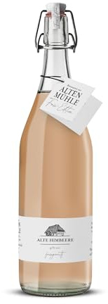 Brennerei Zur Alten Mühle - Alte Himbeere Fass-Edition - feine Himbeeren Spirituose in der klassischen Bügelflasche - milder Obstler fassgereift im Schwarzwald, 1 x 1,0 l