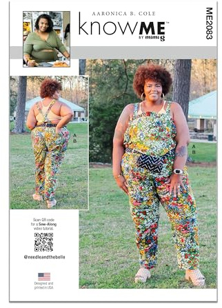 KNOW ME Schnittmuster ME2083W2 Overalls und Gürteltasche für Damen und Damen von Aaronica B. Cole W2 (20W-22W-24W-26W-28W)