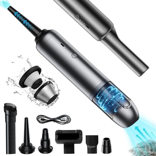 HyAdierTech Aspirador de Mano, 16000PA Mini Aspiradora y Soplador de Aire y Bomba de Mano, Aspirador Portátil Recargable con HEPA, Aspiradora Sin Cable Coche para Pelo de Mascotas Coche Hogar Oficina