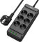 Super Electro Steckdosenleiste mit USB,6-Fach Steckdosenleiste(4000W 16A) mit 4 USB(3USB A+1USB C),Steckdosenleiste mit Schalter und Überspannungsschutz,2M Kabel