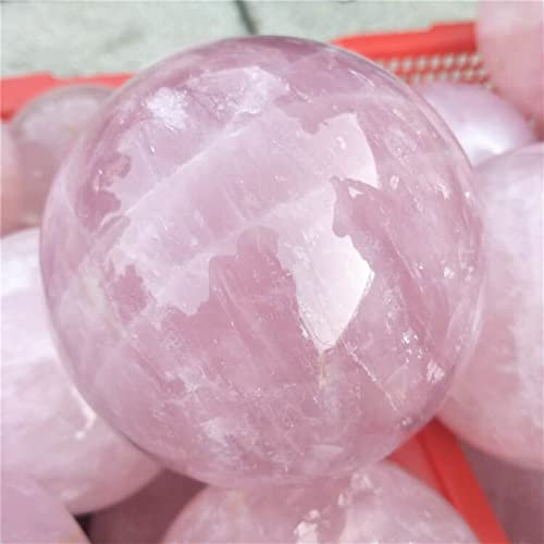RVBLRDSE 1 Stück große natürliche rosa Rosenquarz-Zauberkristallstein-Kugel, Kugel, 80–100 mm, geeignet for Heim-Rohsteine ​​und Mineralien Quarzkristall(Color:1pc 80mm)