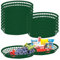 Pasdrucn 15 Pièces Paniers Ovales en Plastique pour Restauration Rapide, Barquette Frite, Porte Burger, Paniers De Service en Plastique pour Frites, Sandwichs, Hamburgers (Vert)