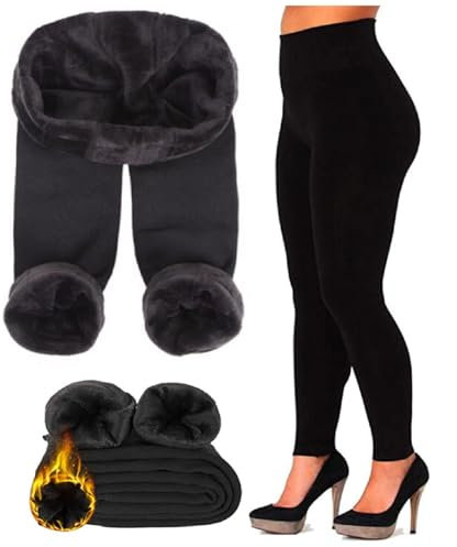 Gadgets Mafia Women’s Thermal Leggings, Black, Size XL/XXL (UK 16–18) – High Waist Fleece Lined Winter Yoga Pants, Non-See-Through 4-Way Stretch Tights for Running, Hiking, Gym