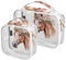 Kulturbeutel mit Tiermotiv, Motiv: Pferde, Blume, transparent, mit Reißverschluss, transparente Reisetaschen für Toilettenartikel, PVC, Kosmetiktaschen für Damen und Herren, transparent, 2 Stück,