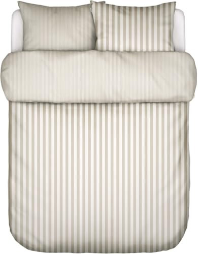 Marc O' Polo Satin-Bettwäsche-Garnitur Classic Stripe Farbe Oatmeal Größe 155x220+80x80
