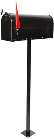 Boite aux Lettres de Trottoir pour l'extérieur, Boîte aux Lettres Architecturale, Boîtes aux Lettres à Montage sur Poteau en Acier Galvanisé, pour l'extérieur, le Jardin, la Pelouse, la Fête(Black)