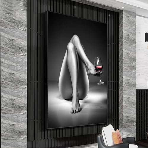 ADOHOME Moderne sexy nackte Frauen-Wandkunst, Leinwanddrucke, Poster, Gemälde, nackte Dame, Portraitbild für Wohnzimmer, Dekoration, 80 x 120 cm, rahmenlos
