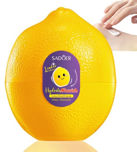 Crema per le mani al limone con vitamina E, lozione idratante naturale per le mani per donne e ragazze, idratante per le mani, limoni, formato da viaggio, latte e crema per le mani invecchiate, secche