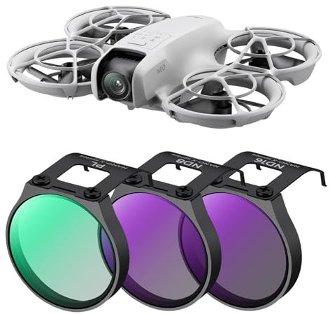 K&F Concept ND & CPL Filter Set Kompatibel mit DJI NEO, 3er-Pack CPL, ND8, ND16 Polarizer Neutral Density Drone Lens Filter, Multi-Coated HD Optical Glass Blendreduzierung und Lichtkontrolle