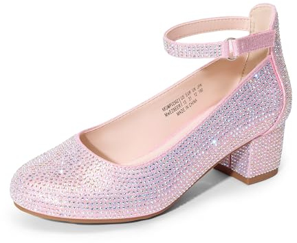 DREAM PAIRS Chaussures Princesse Fille Habillees,Rose,28.5