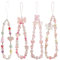 LunarCharm 4 pièces Rose Porte-clés de téléphone, lanière de téléphone douce en perles, dragonne, porte-clés de téléphone esthétique, porte-clés mignon pour femme, accessoire de sac