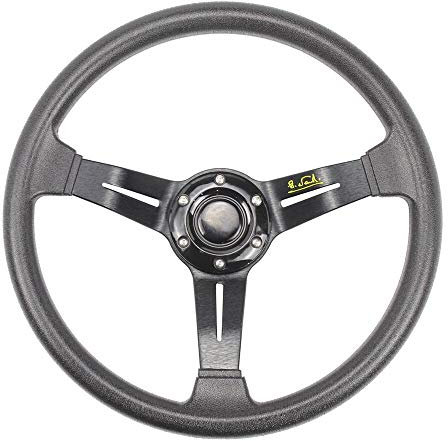 Universal Rennlenkrad Sport-Lenkrad Golf Modified Racing Lenkrad 14 Zoll 320 mm Aluminium(Black)