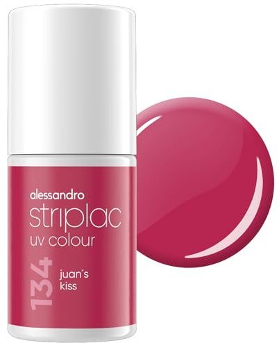 alessandro Striplac Peel-Off UV Gel Nagellack, Juan´s Kiss, 6,5ml | Hochpigmentierter UV Gel Nagellack, bis zu 15 Tage Halt, kratzfest, acetonfrei & abziehbar, HEMA-frei & vegan